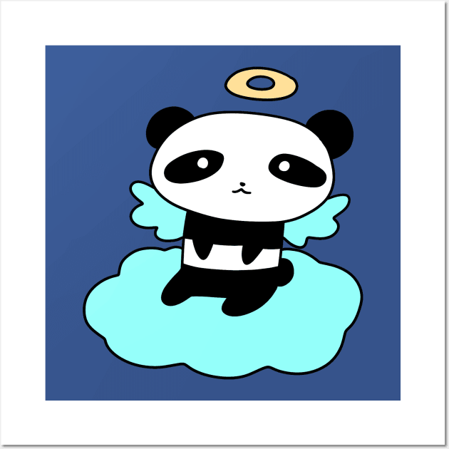 Angel Panda Sitting on a Cloud Wall Art by saradaboru